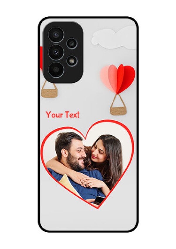 Galaxy A23 4G Custom Glass Mobile Case - Parachute Love Design