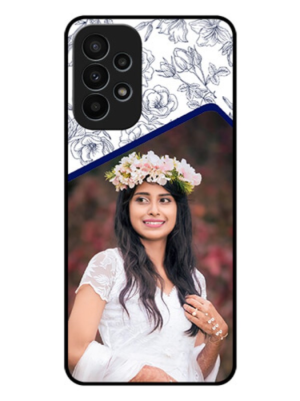 Custom Galaxy A23 4G Personalized Glass Phone Case - Premium Floral Design