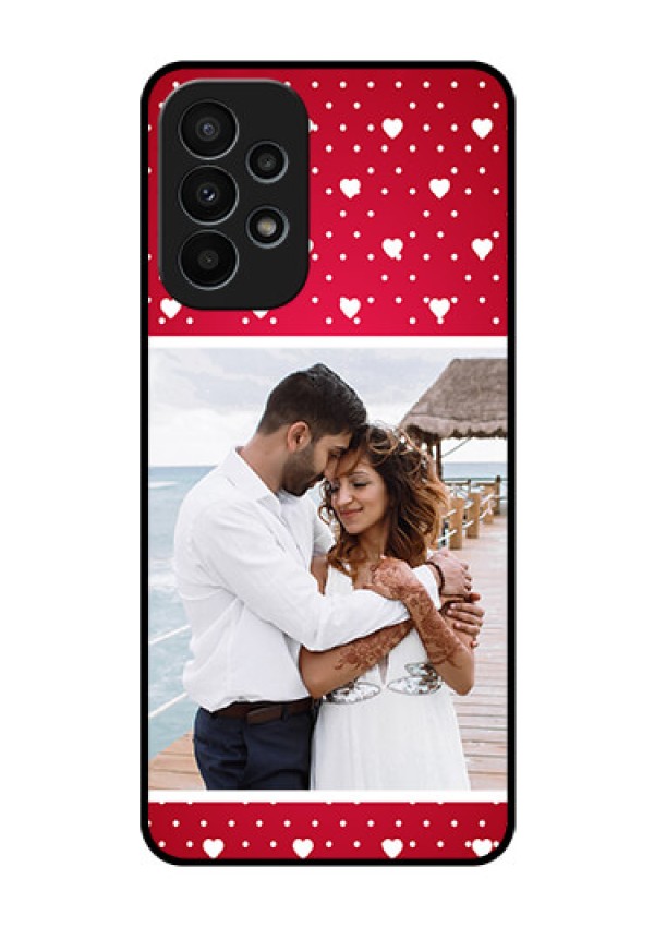 Galaxy A23 4G Photo Printing on Glass Case - Hearts Mobile Case Design