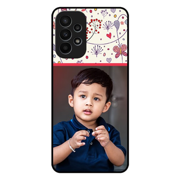 Galaxy A23 4G Custom Glass Mobile Case - Premium Floral Design