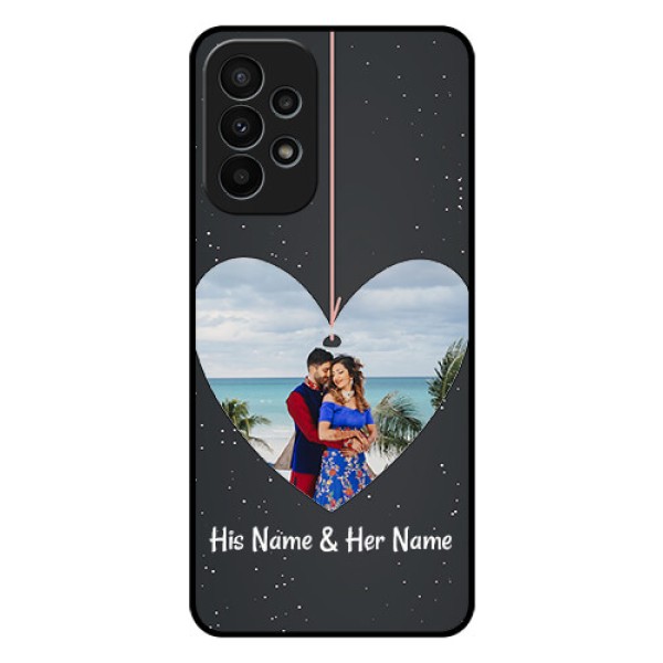 Galaxy A23 4G Custom Glass Phone Case - Hanging Heart Design Galaxy A23 4G Custom Glass Phone Case - Hanging Heart Design