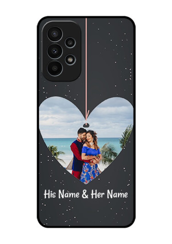 Galaxy A23 4G Custom Glass Phone Case - Hanging Heart Design