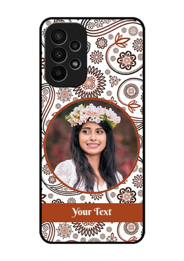 Galaxy A23 4G Custom Glass Mobile Case - Abstract Flower Design