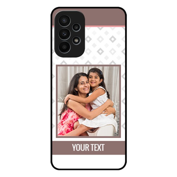 Galaxy A23 4G Photo Printing on Glass Case - Simple Diamond Design