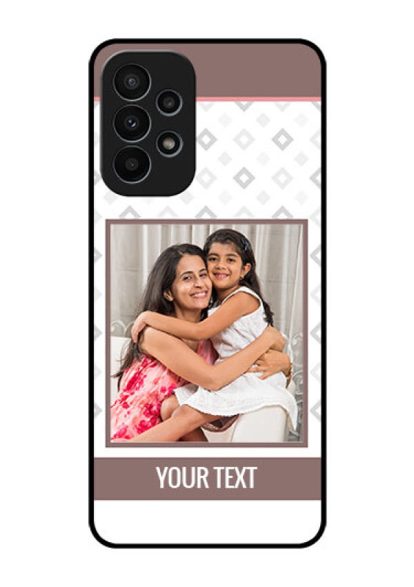 Galaxy A23 4G Photo Printing on Glass Case - Simple Diamond Design
