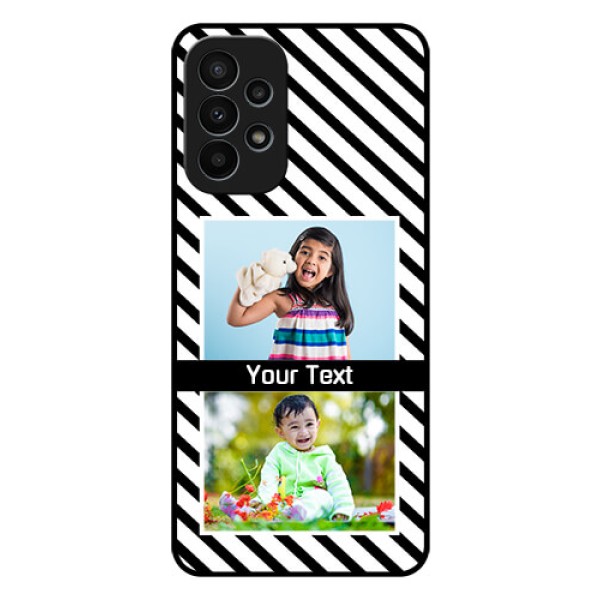Galaxy A23 4G Photo Printing on Glass Case - Black And White Stripes Design Galaxy A23 4G Photo Printing on Glass Case - Black And White Stripes Design