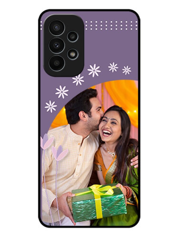 Custom Galaxy A23 4G Custom Glass Mobile Case - Lavender flowers design