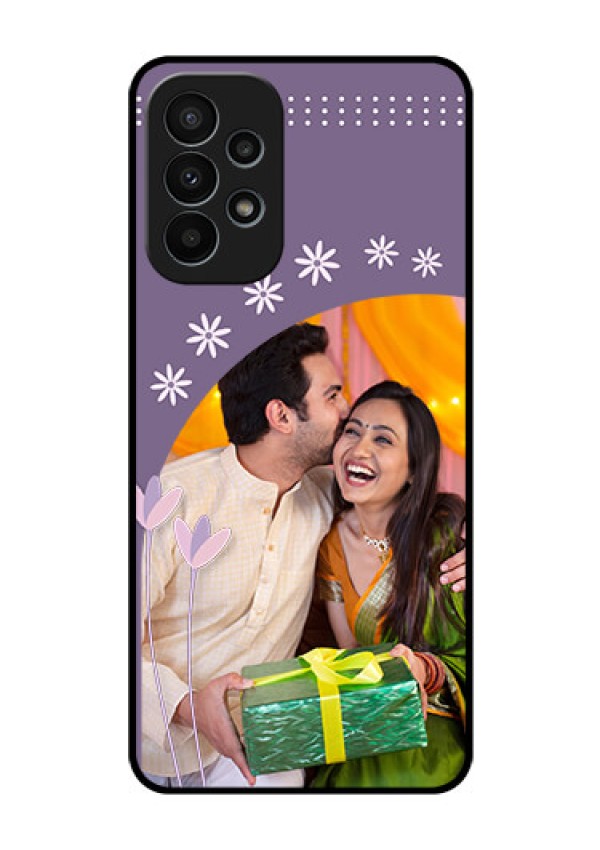 Galaxy A23 4G Custom Glass Mobile Case - Lavender flowers design