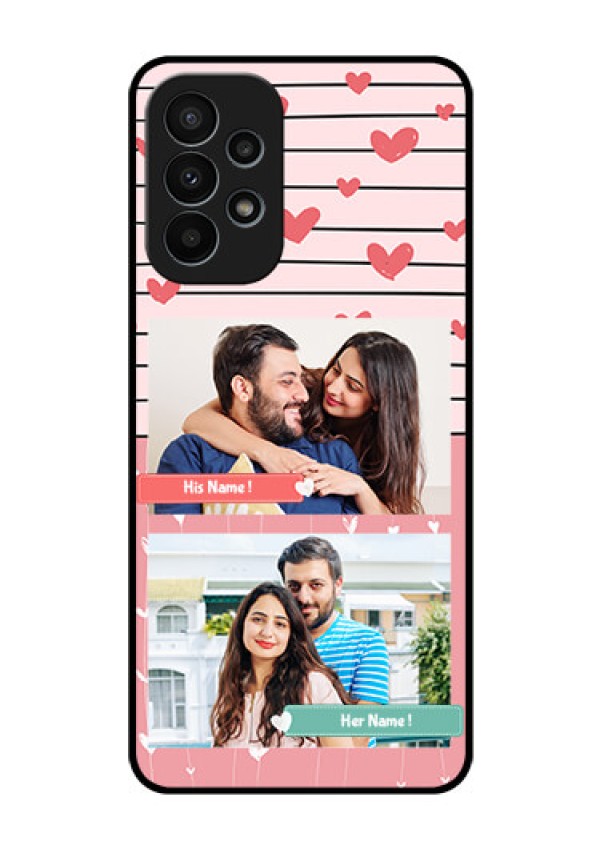 Galaxy A23 4G Custom Glass Mobile Case - Photo with Heart Design