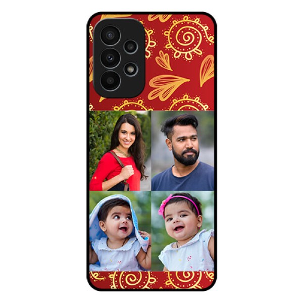 Galaxy A23 4G Photo Printing on Glass Case - 4 Image Traditional Design