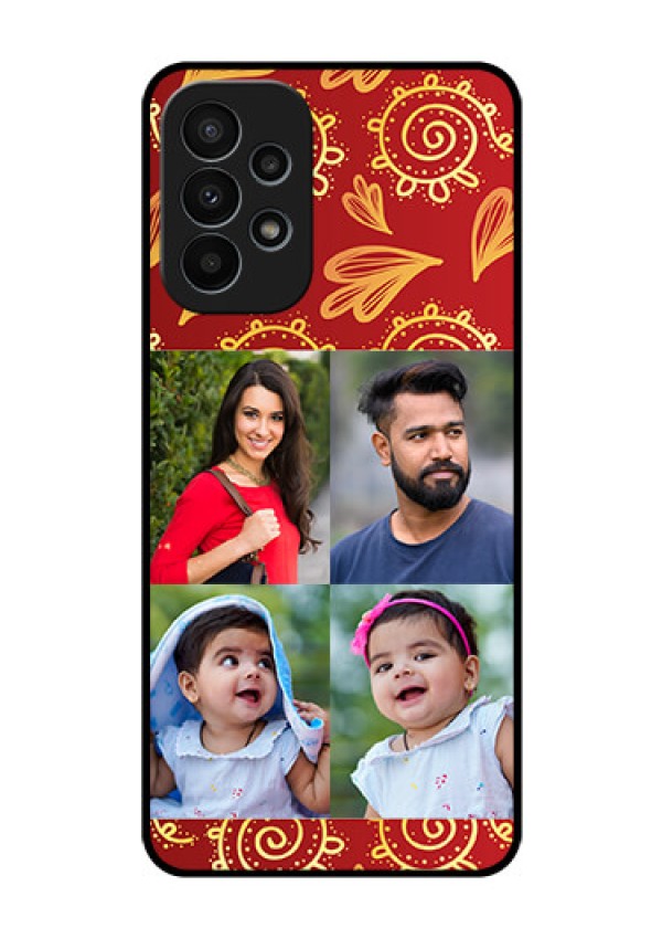 Galaxy A23 4G Photo Printing on Glass Case - 4 Image Traditional Design