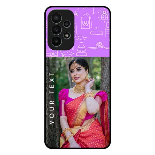 Galaxy A23 4G Custom Glass Mobile Case - Birthday Icons Design Galaxy A23 4G Custom Glass Mobile Case - Birthday Icons Design