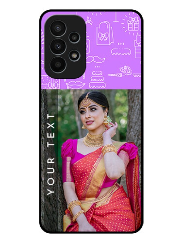 Custom Galaxy A23 4G Custom Glass Mobile Case - Birthday Icons Design