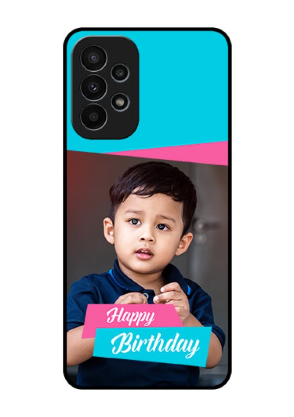 Galaxy A23 4G Personalized Glass Phone Case - Image Holder with 2 Color Design