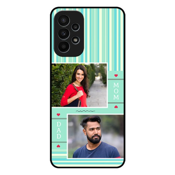 Galaxy A23 4G Custom Glass Phone Case - Mom & Dad Pic Design