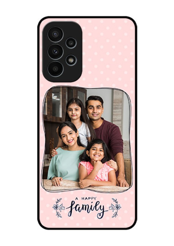 Galaxy A23 4G Custom Glass Phone Case - Family with Dots Design