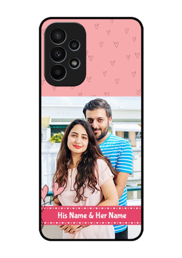 Galaxy A23 4G Personalized Glass Phone Case - Love Design Peach Color