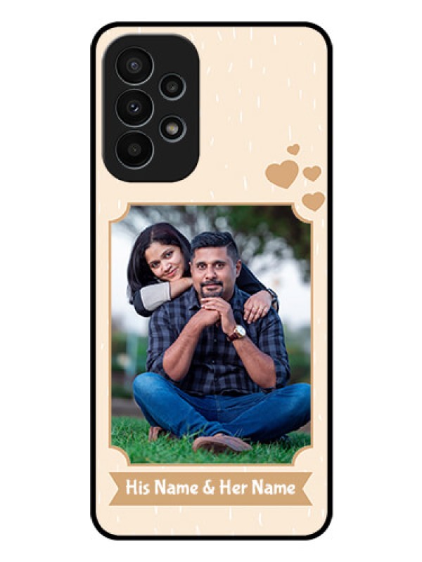 Custom Galaxy A23 4G Custom Glass Phone Case - with confetti love design