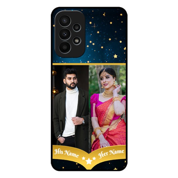 Galaxy A23 4G Custom Glass Phone Case - Galaxy Stars Backdrop Design