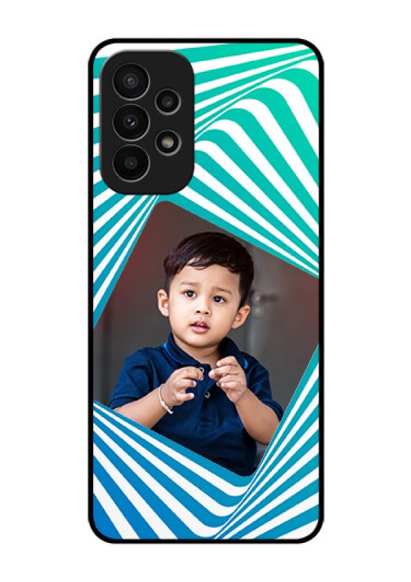 Galaxy A23 4G Personalized Glass Phone Case - Abstract Spiral Design