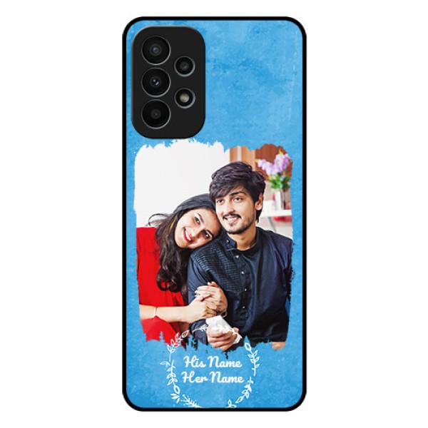 Galaxy A23 4G Custom Glass Phone Case - Blue Color Vintage Design Galaxy A23 4G Custom Glass Phone Case - Blue Color Vintage Design