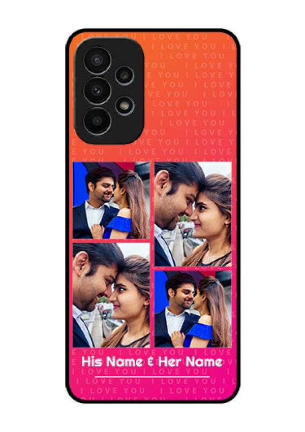 Galaxy A23 4G Custom Glass Phone Case - I Love You Pink Design