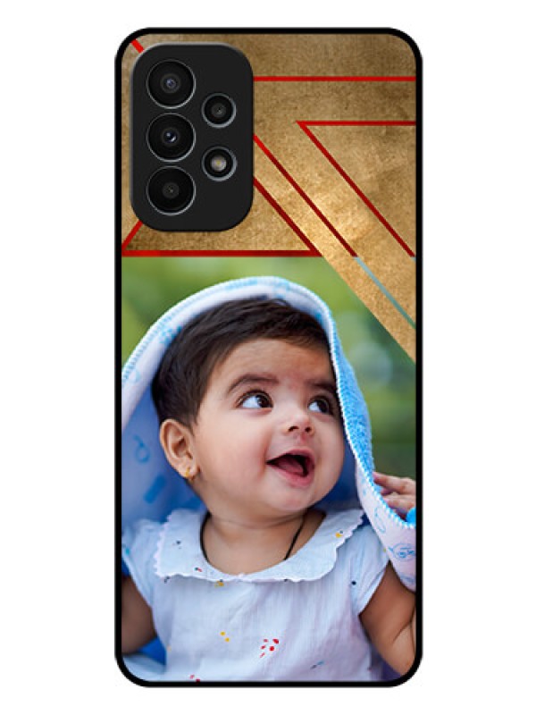 Custom Galaxy A23 4G Personalized Glass Phone Case - Gradient Abstract Texture Design