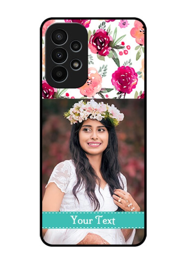 Galaxy A23 4G Custom Glass Phone Case - Watercolor Floral Design