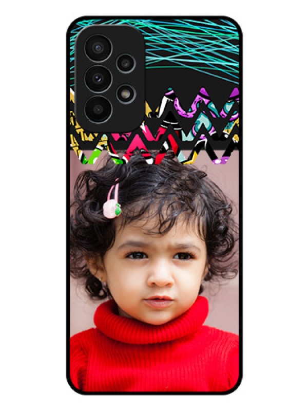 Custom Galaxy A23 4G Personalized Glass Phone Case - Neon Abstract Design