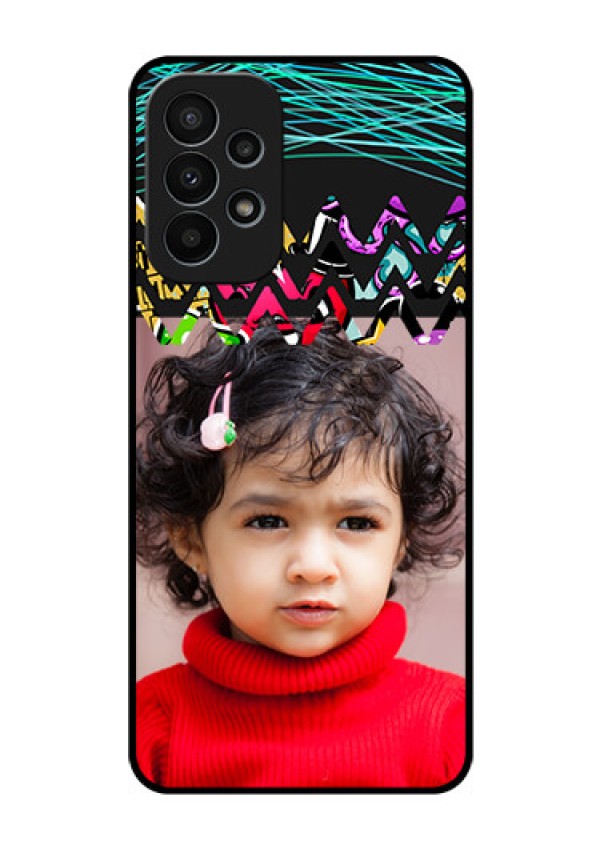 Galaxy A23 4G Personalized Glass Phone Case - Neon Abstract Design