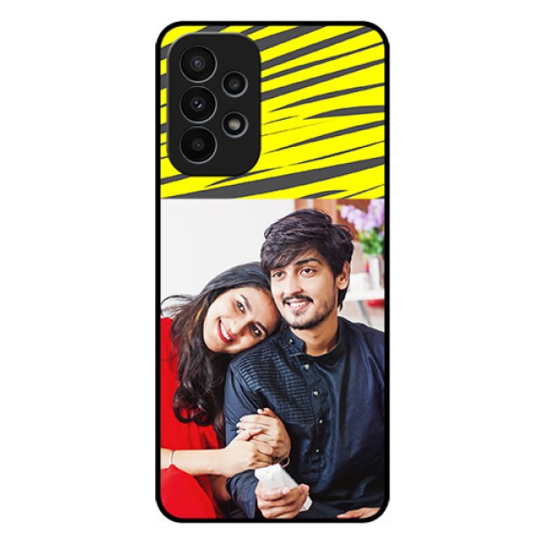 Galaxy A23 4G Photo Printing on Glass Case - Yellow Abstract Design Galaxy A23 4G Photo Printing on Glass Case - Yellow Abstract Design