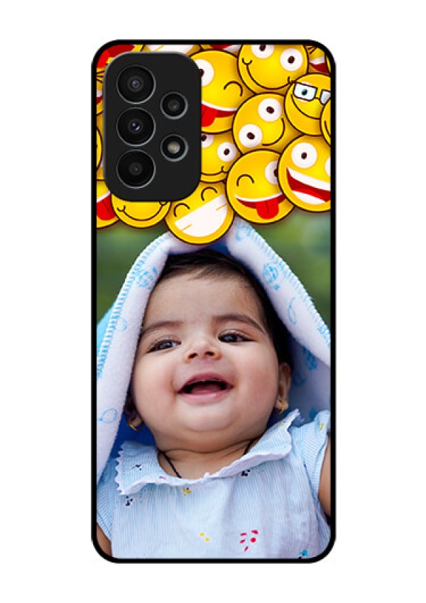 Galaxy A23 4G Custom Glass Mobile Case - with Smiley Emoji Design