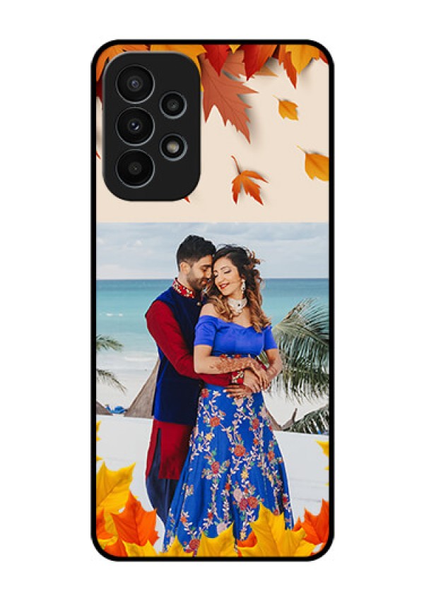 Galaxy A23 4G Photo Printing on Glass Case - Autumn Maple Leaves Design