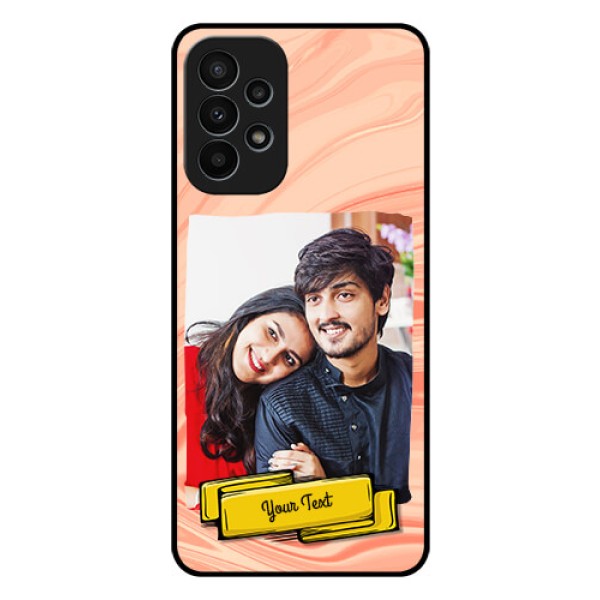 Galaxy A23 4G Personalized Glass Phone Case - Marble Texture Design
