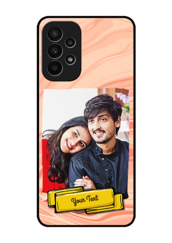 Galaxy A23 4G Personalized Glass Phone Case - Marble Texture Design