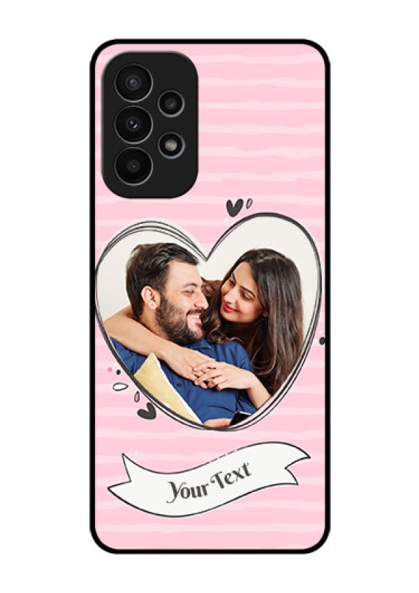 Galaxy A23 4G Custom Glass Phone Case - Vintage Heart Design
