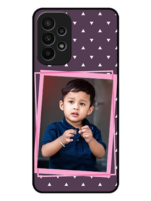 Custom Galaxy A23 4G Custom Glass Mobile Case - Triangle Pattern Dotted Design