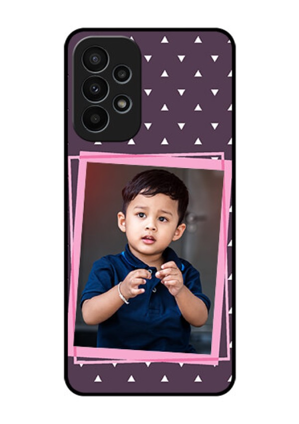 Galaxy A23 4G Custom Glass Mobile Case - Triangle Pattern Dotted Design