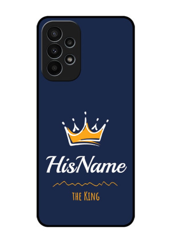 Galaxy A23 4G Glass Phone Case King with Name