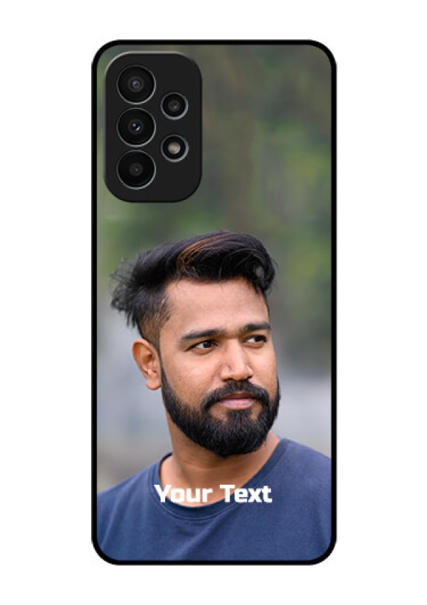 Galaxy A23 4G Glass Mobile Cover: Photo with Text
