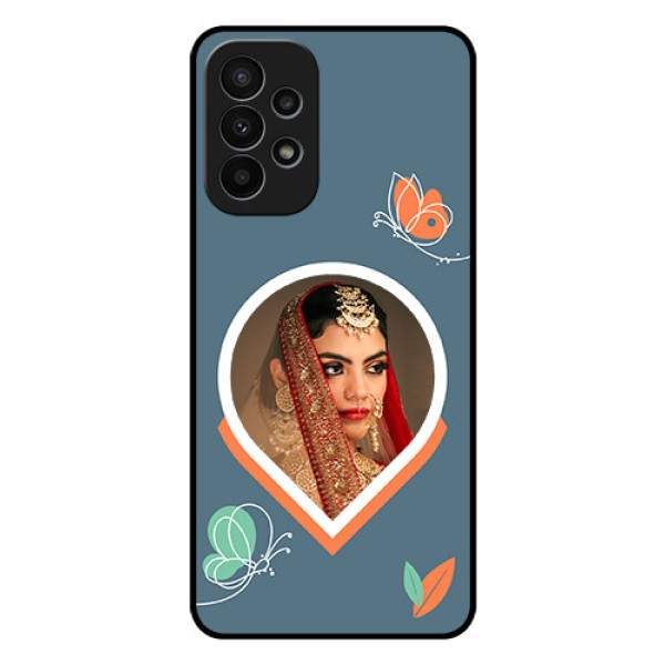 Galaxy A23 4G Custom Glass Mobile Case - Droplet Butterflies Design
