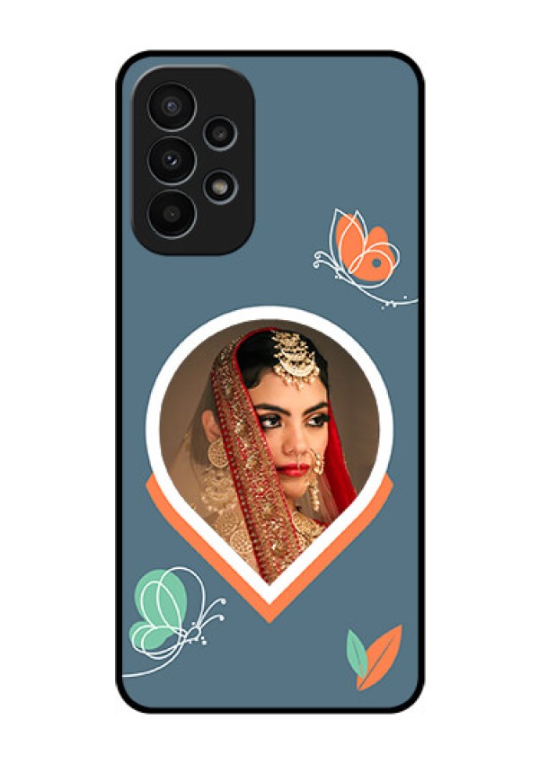 Galaxy A23 4G Custom Glass Mobile Case - Droplet Butterflies Design
