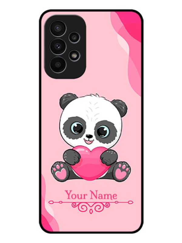 Custom Galaxy A23 4G Custom Glass Mobile Case - Cute Panda Design