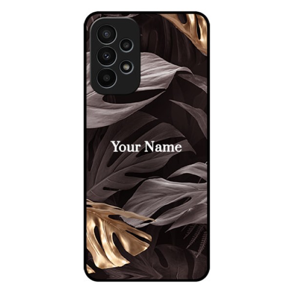 Galaxy A23 4G Personalised Glass Phone Case - Wild Leaves digital paint Design Galaxy A23 4G Personalised Glass Phone Case - Wild Leaves digital paint Design