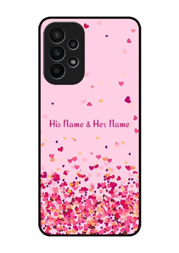 Galaxy A23 4G Photo Printing on Glass Case - Floating Hearts Design