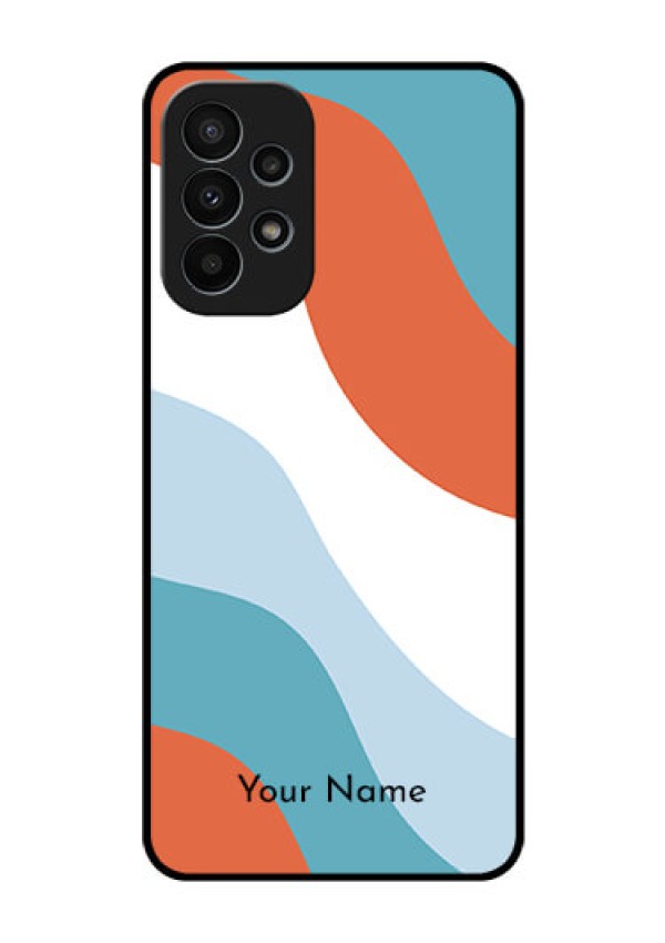 Galaxy A23 4G Custom Glass Mobile Case - coloured Waves Design