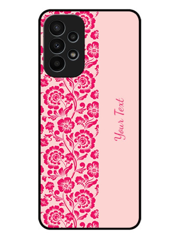 Custom Galaxy A23 4G Custom Glass Phone Case - Attractive Floral Pattern Design