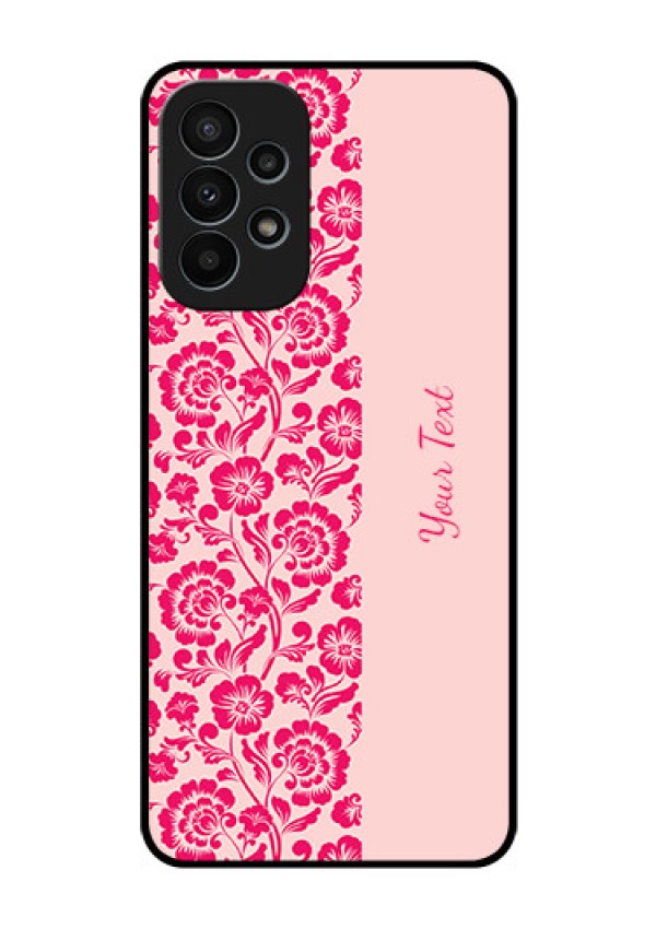 Galaxy A23 4G Custom Glass Phone Case - Attractive Floral Pattern Design