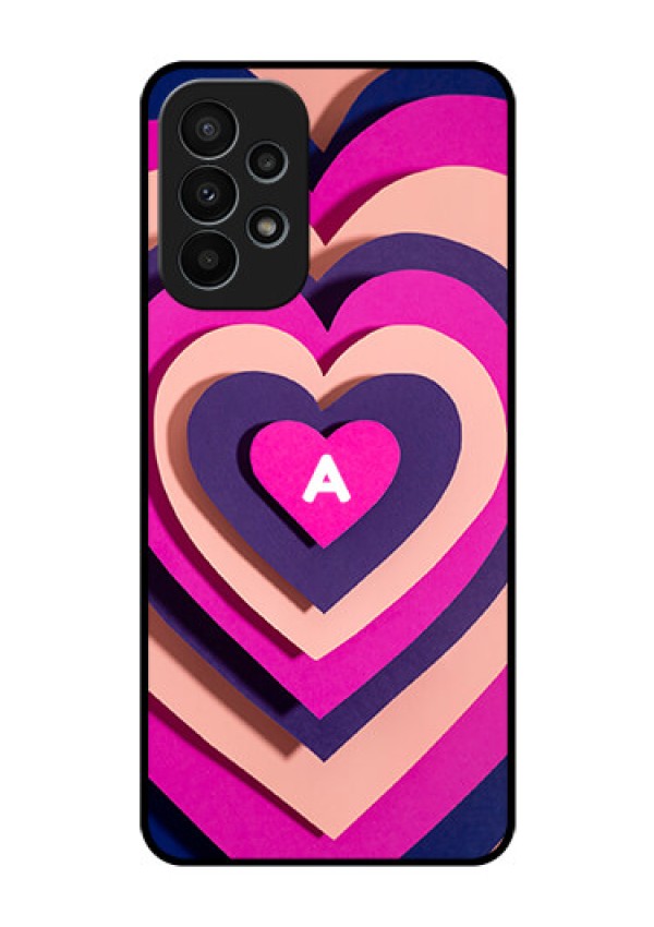 Galaxy A23 4G Custom Glass Mobile Case - Cute Heart Pattern Design