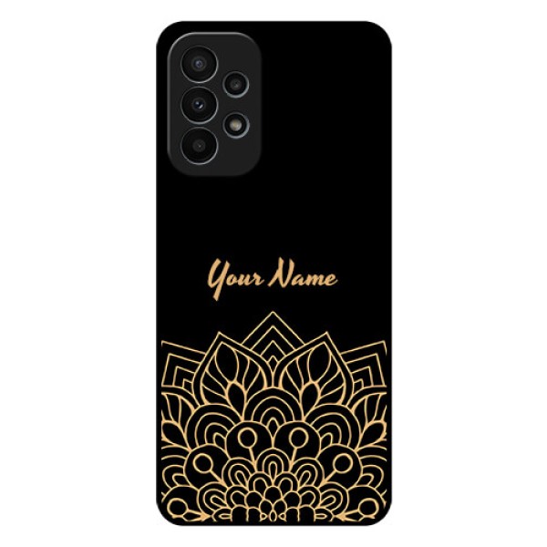 Galaxy A23 4G Custom Glass Phone Case - Golden mandala Design